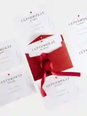 Красный подарочный сертификат на минет: 7 сертификатов и подарочный конверт
