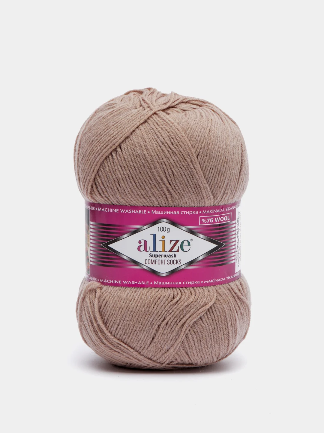 Светло-бежевый пряжа Superwash Alize, 75 шерсть супервош, 25 полиамид, 100 г / 420 м