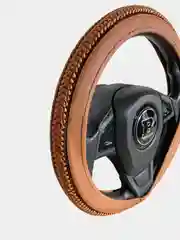 Оплетка-чехол на руль m 37-38 Solaris Rio Duster Logan Granta Vesta 2170 кожа коричневая
