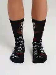 Черный мужские носки со стихами