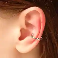 Серый меланж серьга-кафф