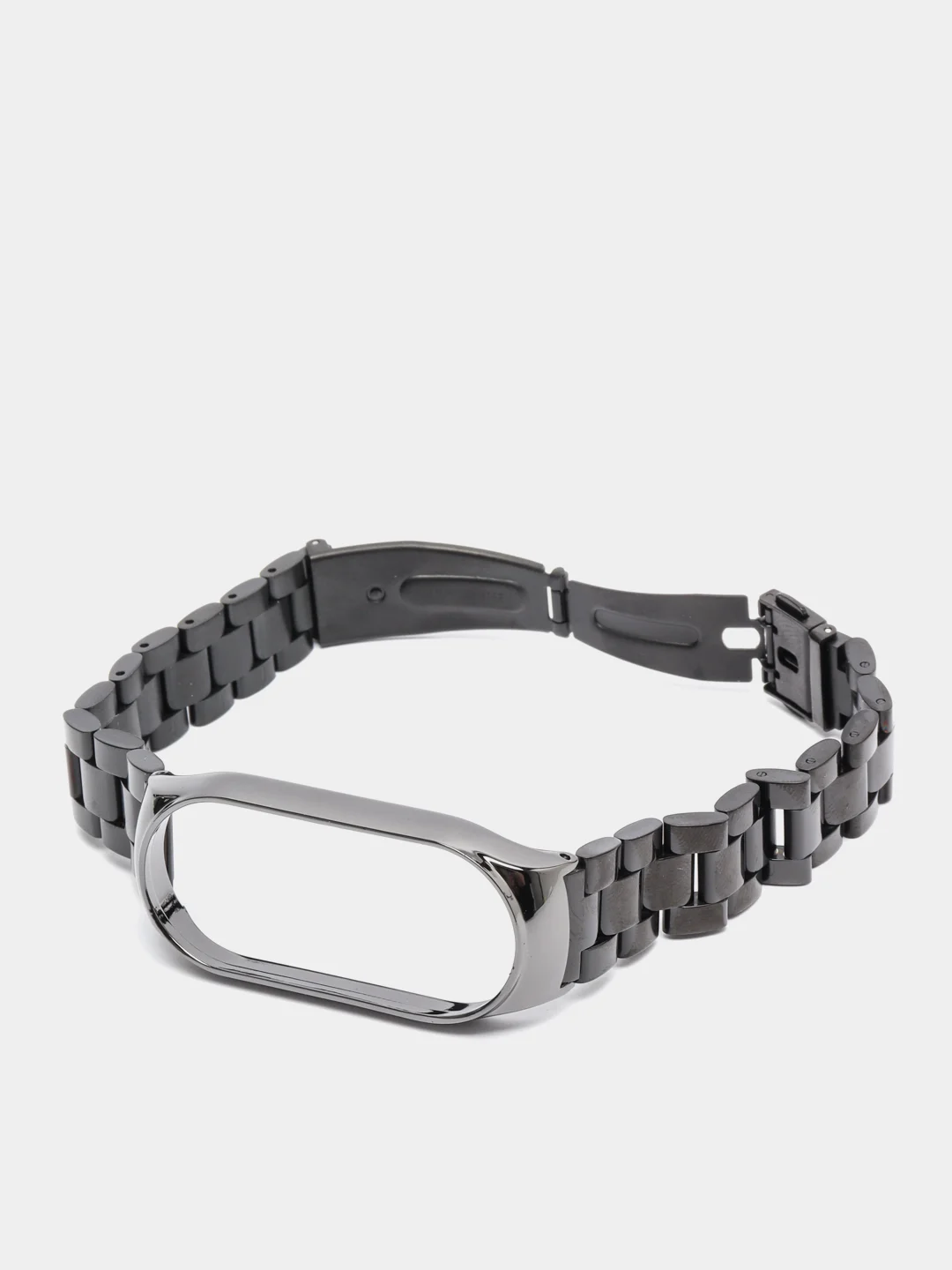 Серебряный металлический ремешок для Xiaomi Mi Band 3 / 4 / 5 / 6 / 7