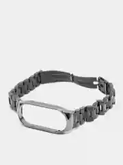 Серебряный металлический ремешок для Xiaomi Mi Band 3 / 4 / 5 / 6 / 7