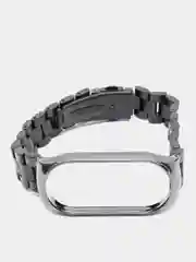 Серебряный металлический ремешок для Xiaomi Mi Band 3 / 4 / 5 / 6 / 7
