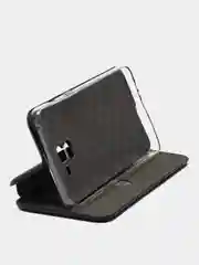 Угольный чехол книжка Samsung Galaxy A8+ (A8 Plus) (SM-A730F), Самсунг Галакси А8+ (А8 Плюс)