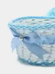 Голубой корзинка декоративная, пластик, полиэстер, 16 х 9 см