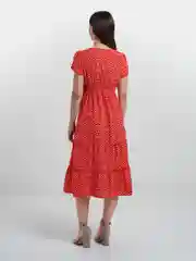 Зеленый платье женское летнее, в мелкий цветочек