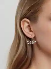 Желтый серьги женские "листья"
