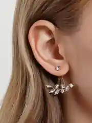 Желтый серьги женские "листья"