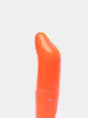 Оранжевый вибратор G-Spot "Дельфин" для вагинально-клиторальной стимуляции, мини