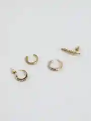 Серьги кафф в комплекте, 4 шт