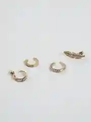 Серьги кафф в комплекте, 4 шт
