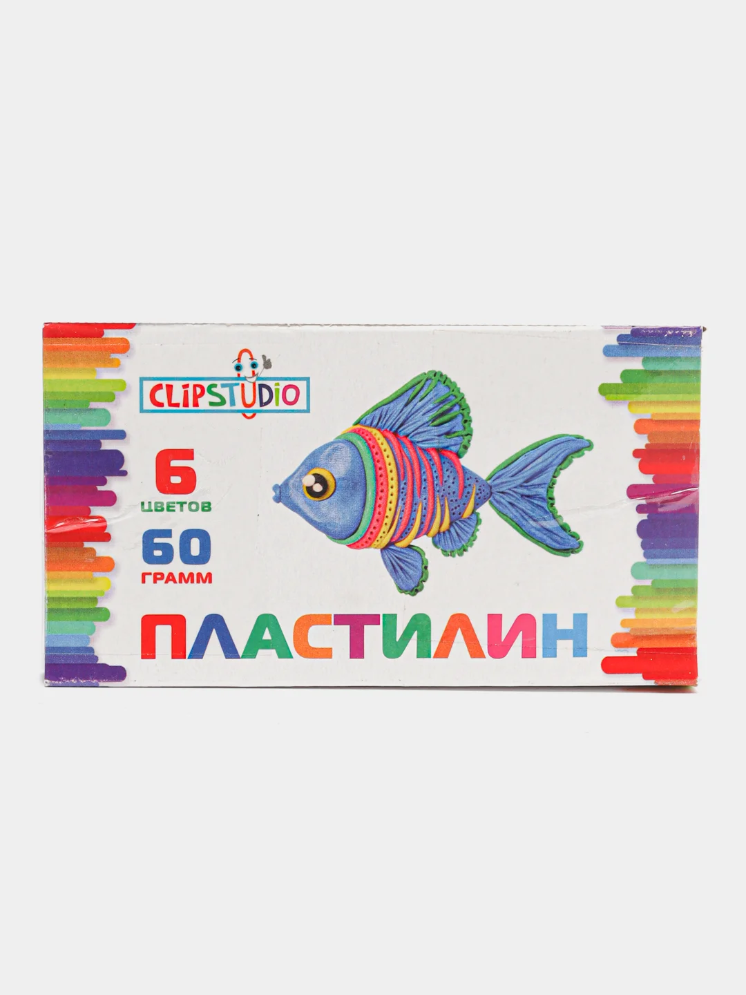 Пластилин ClipStudio 12 цветов в картонном выдвижном пенале