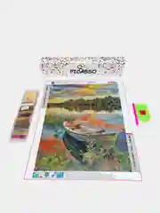 Алмазная мозаика картина стразами "Лодка", без подрамника, 30х40 см