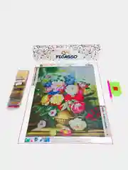 Алмазная мозаика "Цветы", 30 х 40 см, без подрамника