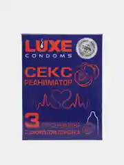 Презервативы LUXE Сексреаниматор (Персик), ребристый, 3 штуки