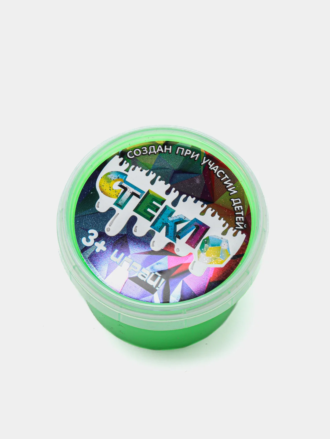 Лайм слайм "Стекло" НЕОН Party Slime