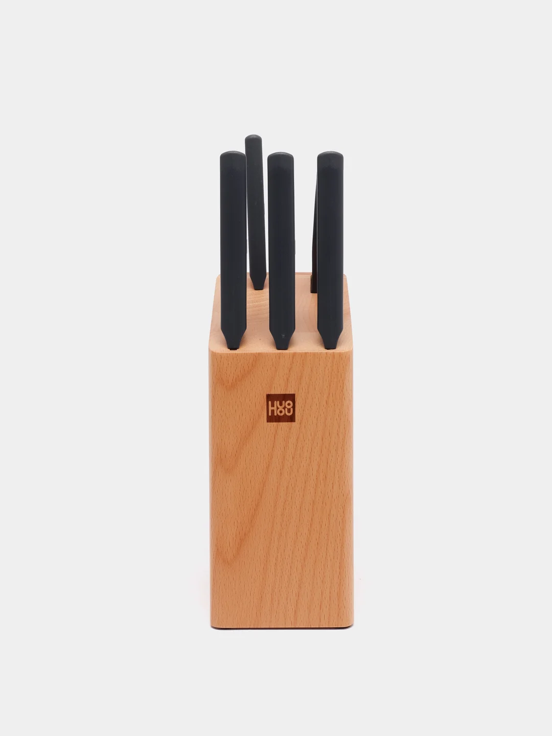 Коричневый набор ножей Xiaomi Huo Hou Fire Kitchen, 4 ножа и ножницы с подставкой, HU0057