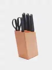Коричневый набор ножей Xiaomi Huo Hou Fire Kitchen, 4 ножа и ножницы с подставкой, HU0057