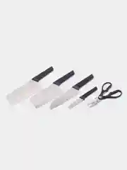 Коричневый набор ножей Xiaomi Huo Hou Fire Kitchen, 4 ножа и ножницы с подставкой, HU0057