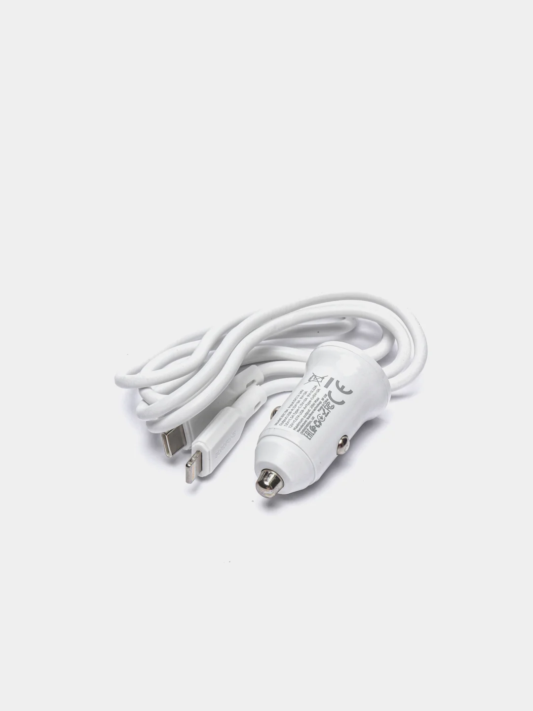 Белый автомобильное зарядное устройство USB 2,4A BOROFONE BZ18,BZ18A PD20W Quick Charge 3.0