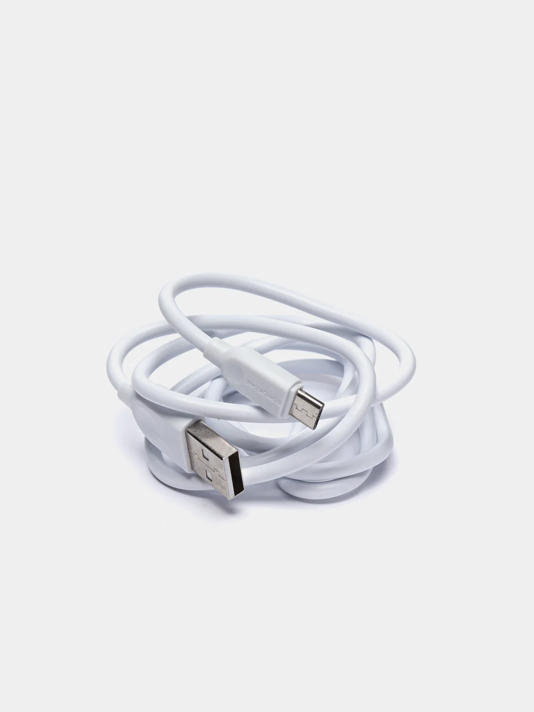 Белый зарядное устройство Borofone BA59A (1xUSB, QC 3.0, 18W+ опц.кабель Micro-USB или Type-C)