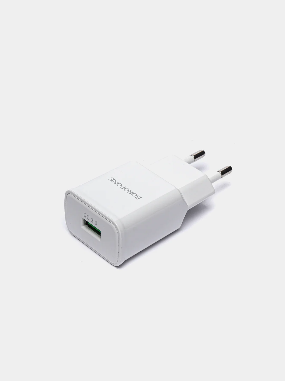 Белый зарядное устройство Borofone BA59A (1xUSB, QC 3.0, 18W+ опц.кабель Micro-USB или Type-C)
