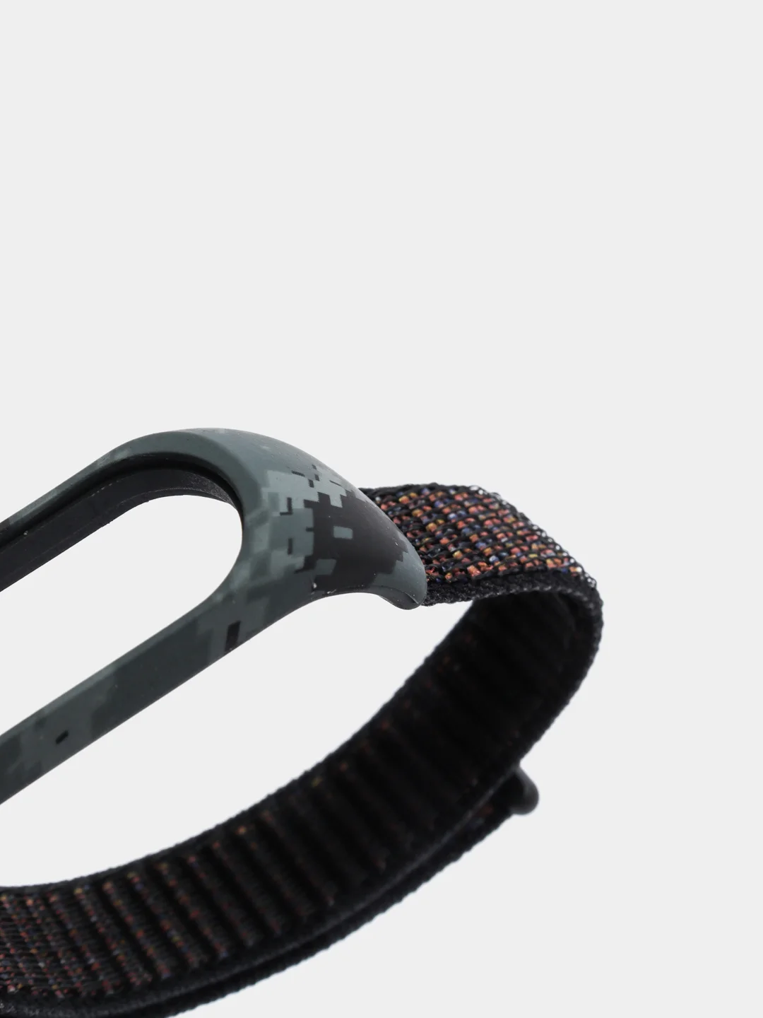 Угольный ремешок нейлоновый для Xiaomi mi band 3, 4, 5, 6 на липучке