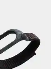 Угольный ремешок нейлоновый для Xiaomi mi band 3, 4, 5, 6 на липучке