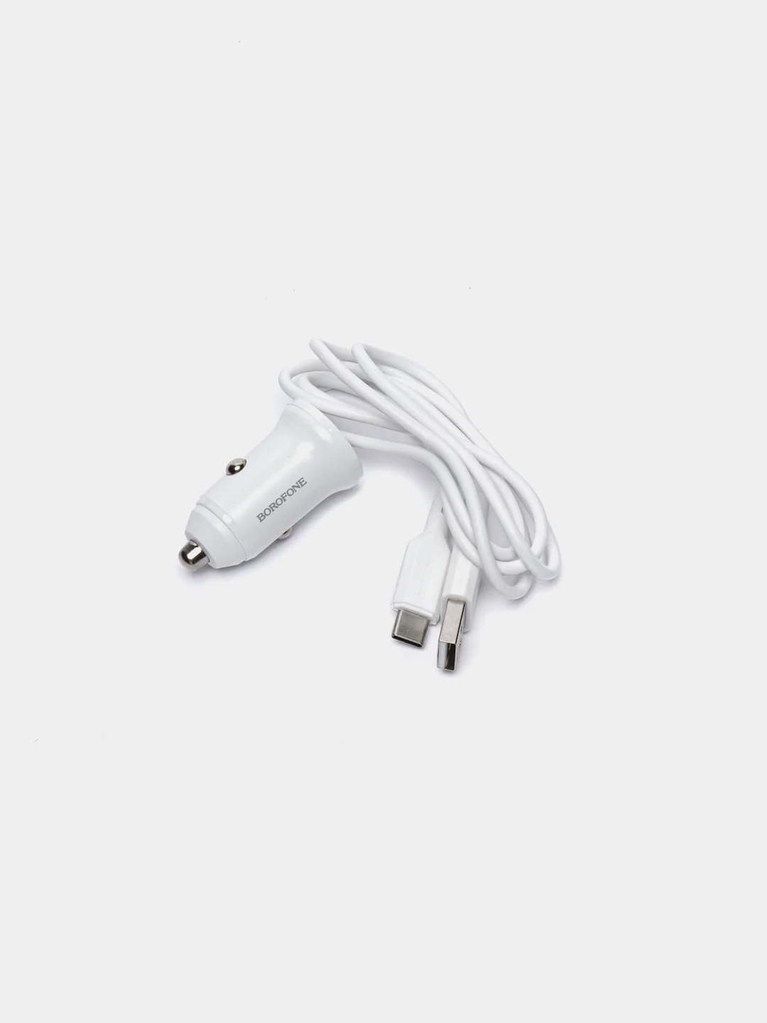 Белый автомобильное зарядное устройство USB 2,4A BOROFONE BZ18,BZ18A PD20W Quick Charge 3.0