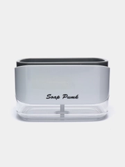 Диспенсер для мыла механический Soap Pump and Sponge Caddy, белый, 450 мл, 1 штука