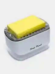 Диспенсер для мыла механический Soap Pump and Sponge Caddy, белый, 450 мл, 1 штука