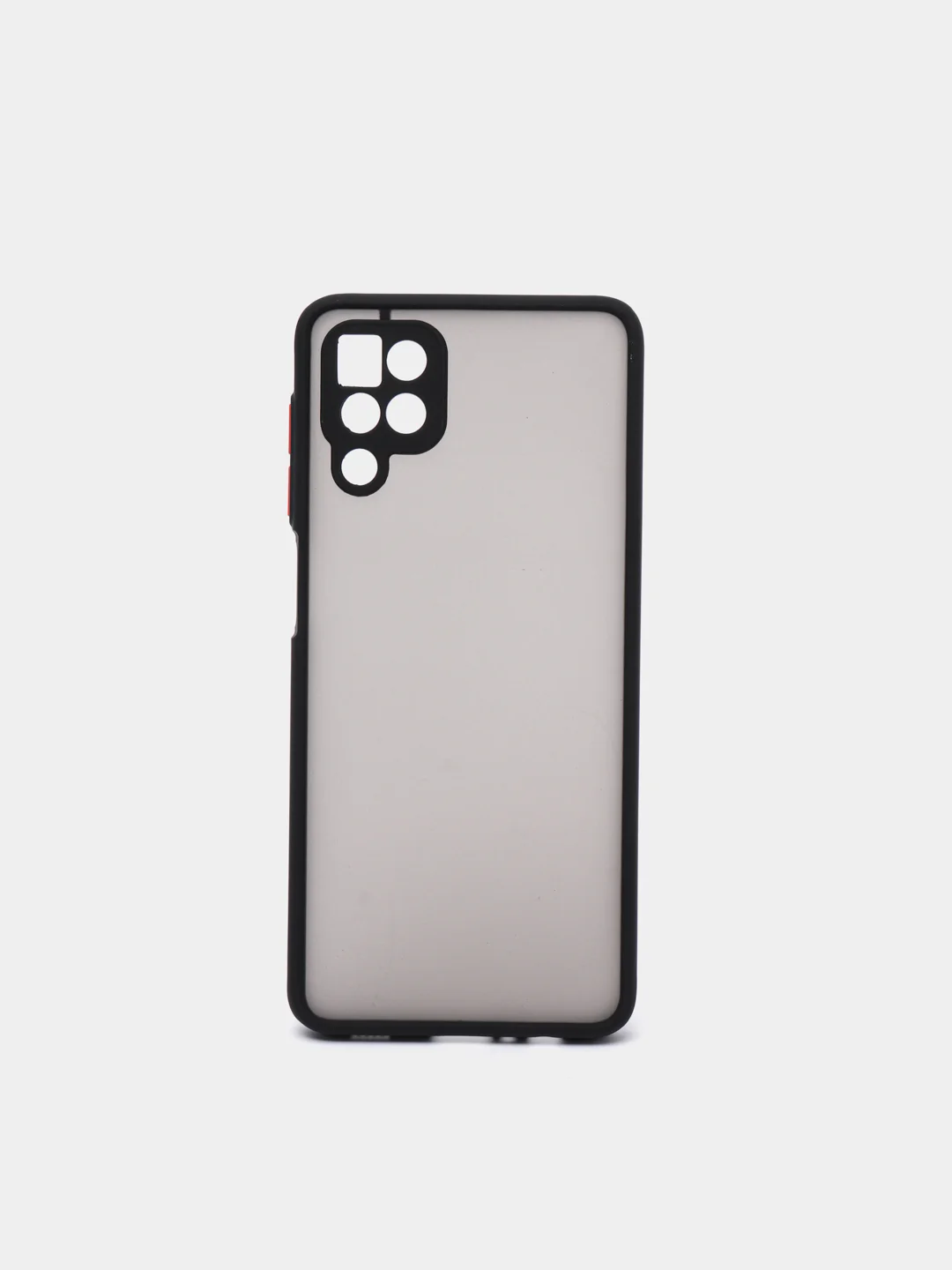 Черный чехол на Samsung Galaxy (Галакси) A12, M12, пластиковый, матовый, с цветными кнопками