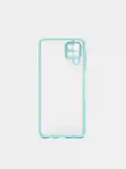 Бирюзовый чехол на Samsung Galaxy (Галакси) A12, M12, пластиковый, матовый, с цветными кнопками