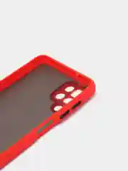 Красный чехол на Samsung Galaxy (Галакси) A12, M12, пластиковый, матовый, с цветными кнопками