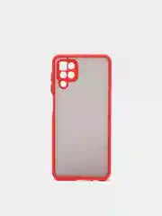 Красный чехол на Samsung Galaxy (Галакси) A12, M12, пластиковый, матовый, с цветными кнопками