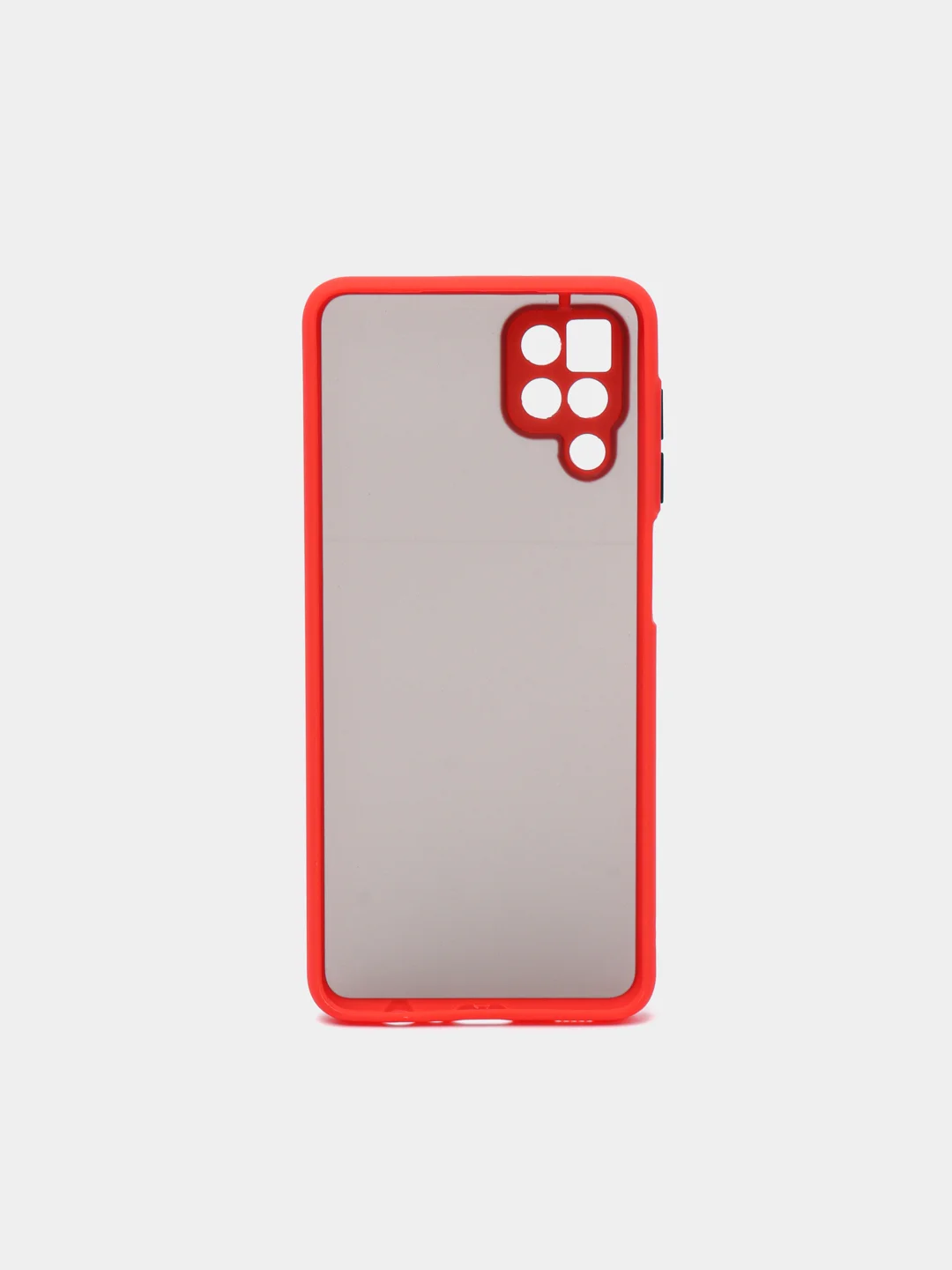 Красный чехол на Samsung Galaxy (Галакси) A12, M12, пластиковый, матовый, с цветными кнопками