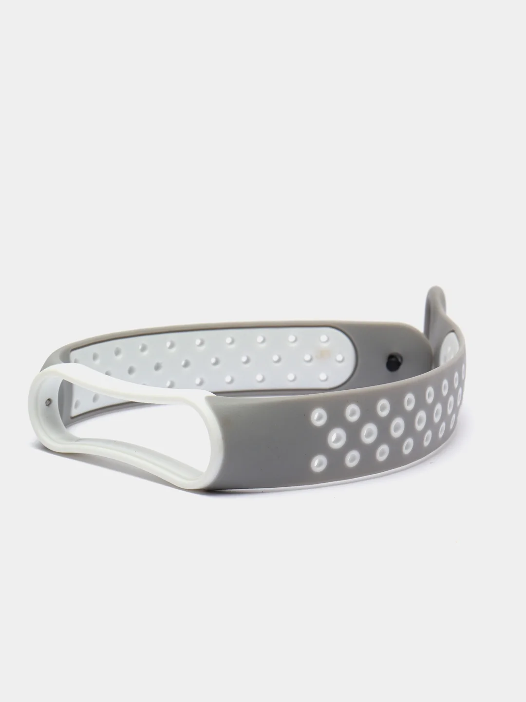 Серебряный ремешок для Xiaomi Mi Band 5 / 6 / 7 cиликоновый спортивный (Сяоми ми бенд))