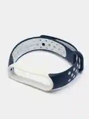 Синий ремешок для Xiaomi Mi Band 5 / 6 / 7 cиликоновый спортивный (Сяоми ми бенд))