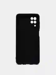 Черный чехол силиконовый на Samsung Galaxy A12 /М12 с защитой камеры