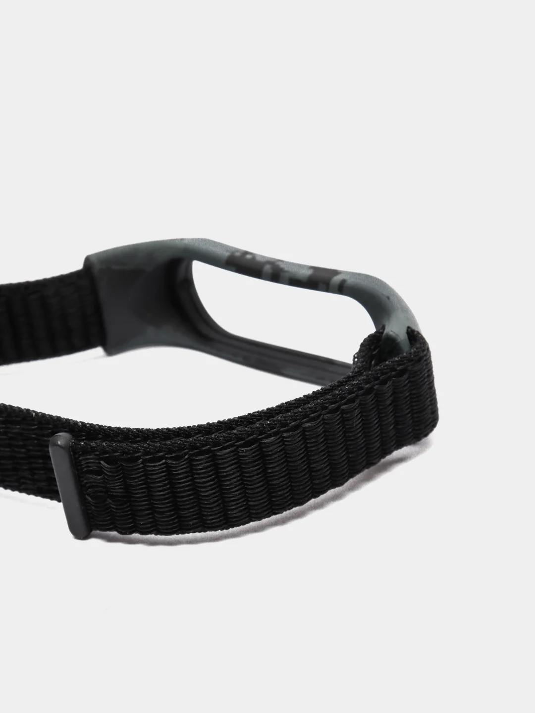 Черный ремешок нейлоновый для Xiaomi mi band 3, 4, 5, 6 на липучке