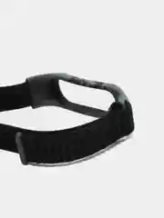 Черный ремешок нейлоновый для Xiaomi mi band 3, 4, 5, 6 на липучке