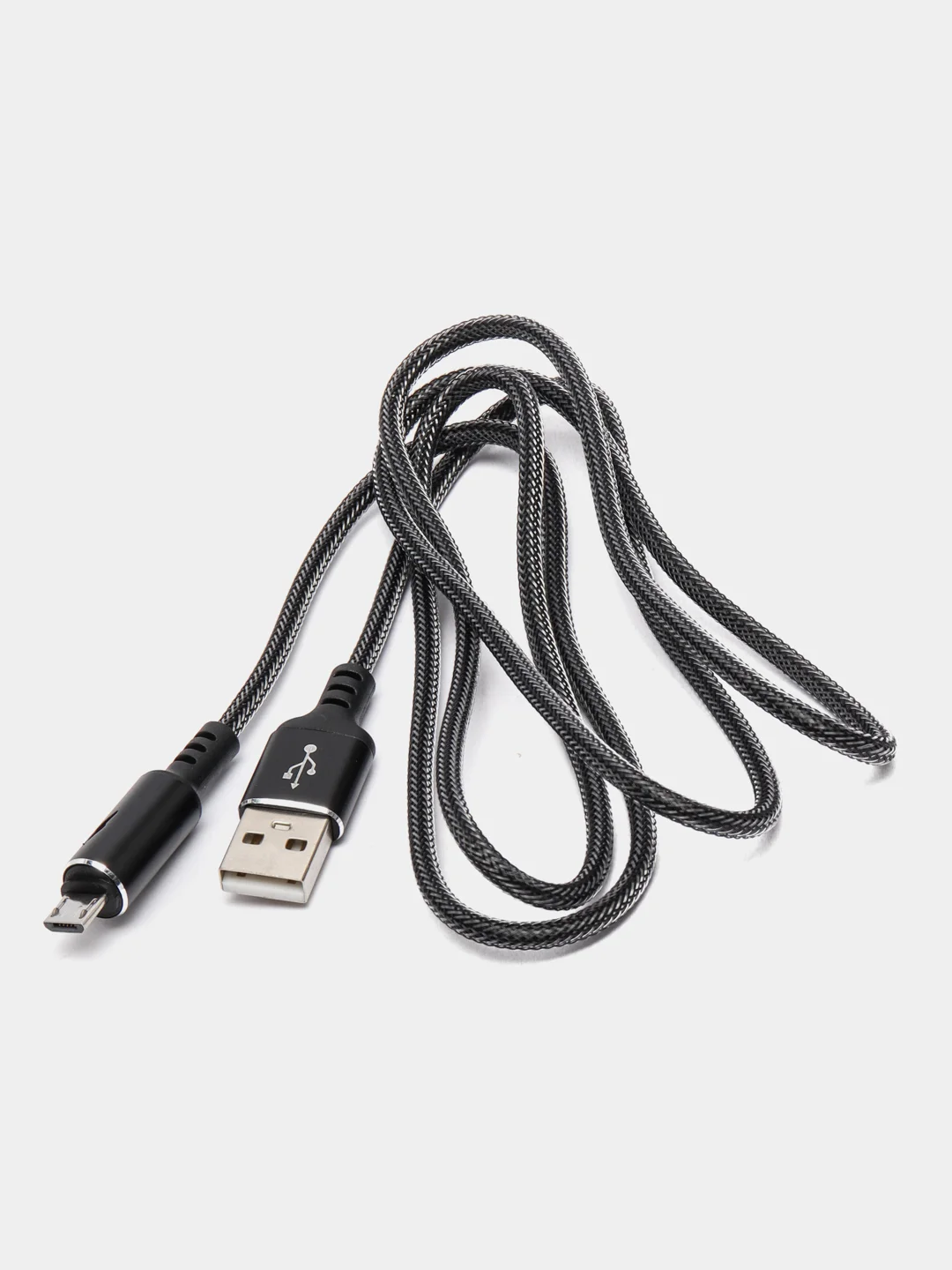 Черный кабель зарядный Micro USB / Lightning / Type-C, 1,2 м, для Android и iPhone