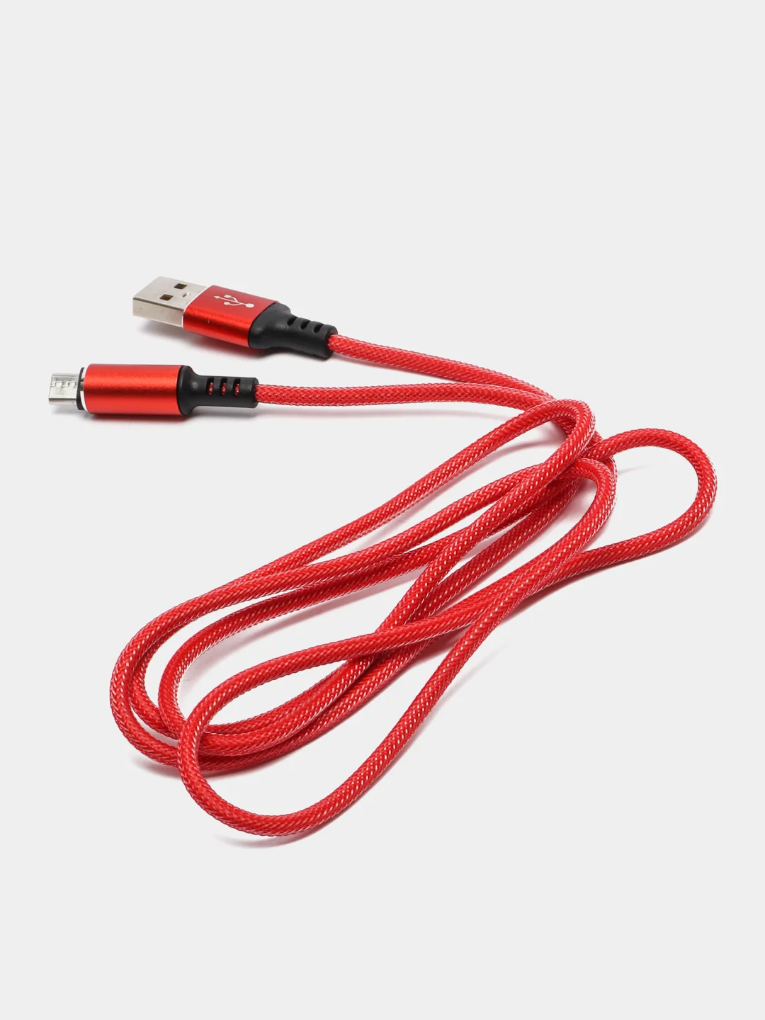 Красный кабель зарядный Micro USB / Lightning / Type-C, 1,2 м, для Android и iPhone