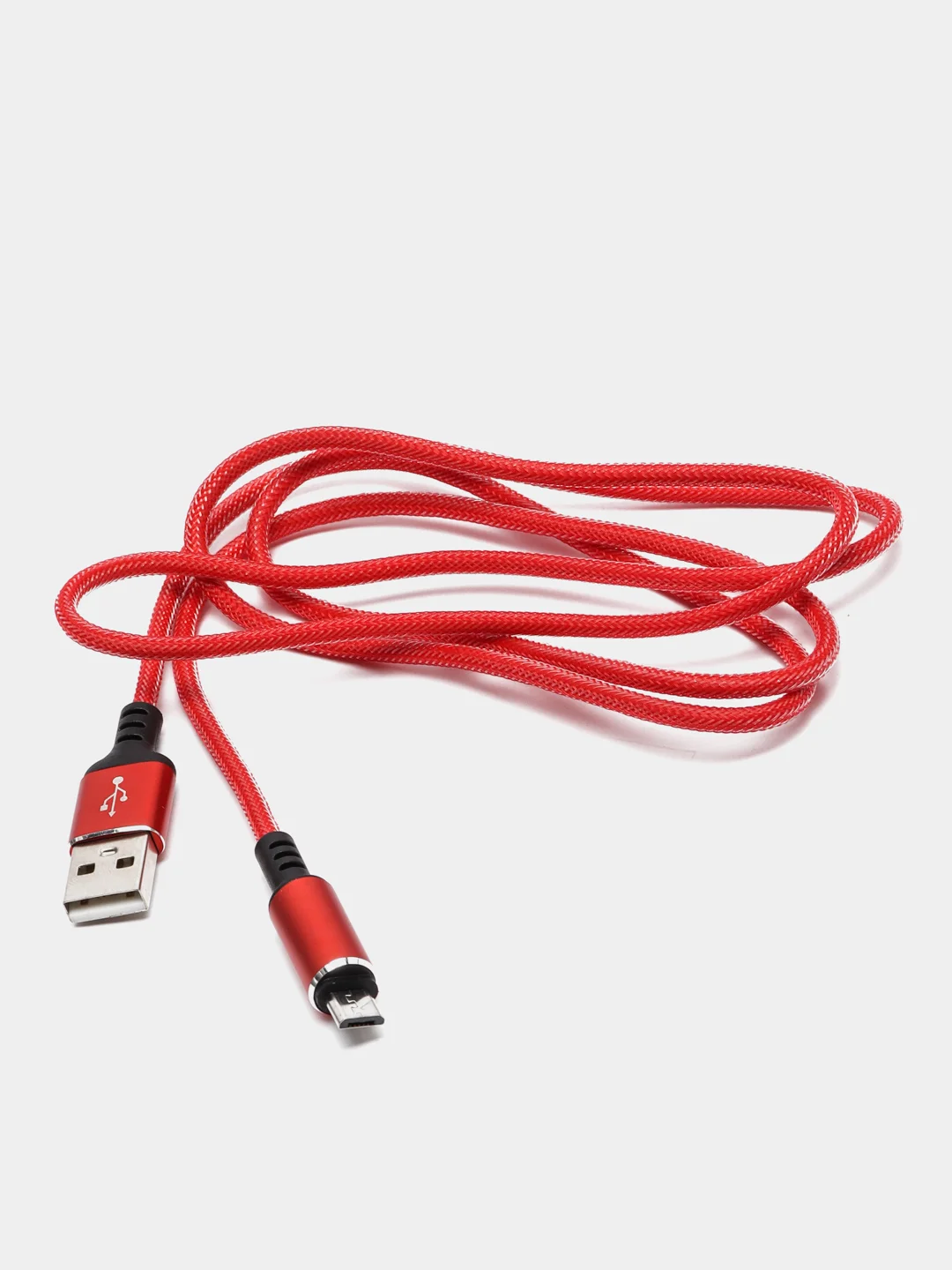 Красный кабель зарядный Micro USB / Lightning / Type-C, 1,2 м, для Android и iPhone
