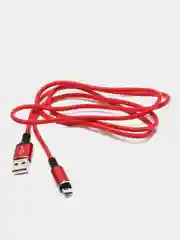 Красный кабель зарядный Micro USB / Lightning / Type-C, 1,2 м, для Android и iPhone