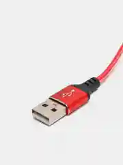 Красный кабель зарядный Micro USB / Lightning / Type-C, 1,2 м, для Android и iPhone