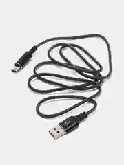 Черный кабель зарядный Micro USB / Lightning / Type-C, 1,2 м, для Android и iPhone