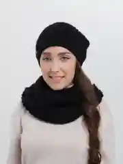 Черный комплект женский, вязанный, три цвета