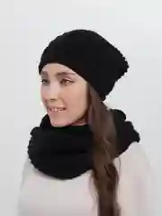 Черный комплект женский, вязанный, три цвета